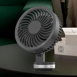 Wandventilator - Luchtcirculator - Verkoeling Binnen - Oplaadbaar Met Zuignap - 3000mAh Batterij - Wit — thumbnail 3