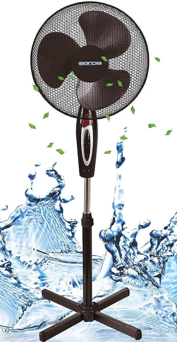 Ventilator Staand - Vloerventilator Air Cooler - Zomerse Koelte - Stil Nachtlampje - 41 cm Diameter - Zwart — afbeelding 1