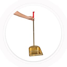 Stoffer en blik - Vuilnisschep - Efficiënt schoonmaken - Brede schepmond - 82 cm lang - Goud — thumbnail 4