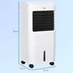 Mobiele Airco - Luchtkoeler 3-in-1 – 3 Snelheden – 7,5H Timer – 15L Watertank – Oscillerend & Humidifier – Slaapkamer & Kantoor – 37x32x78 cm – 1 Stuk – Wit — thumbnail 4