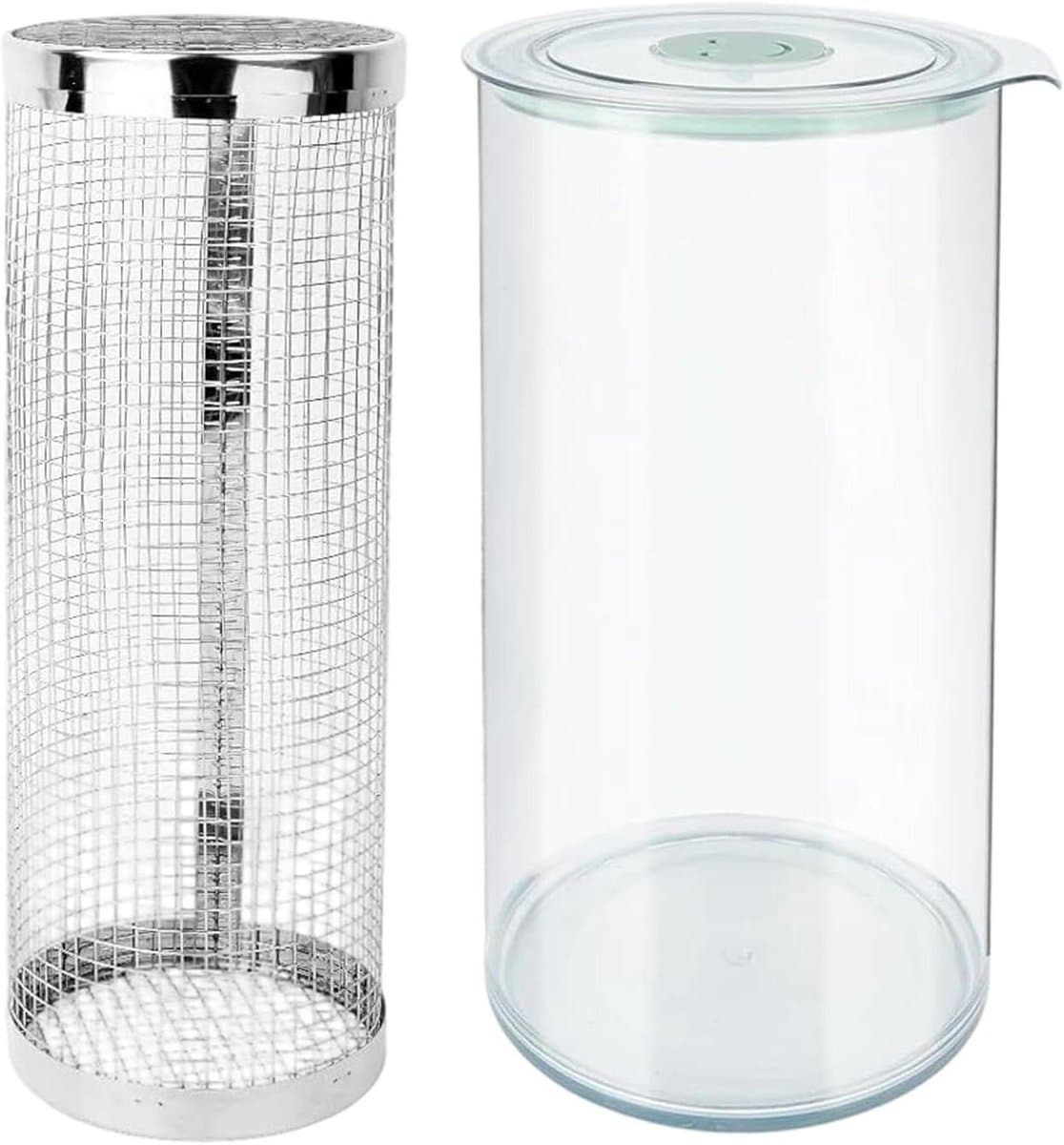 Kip Panier Kom - Schudbeker Mixer - Maaltijd Bereiden - 360 Graden Dekking - 20 cm Breed - Transparant — afbeelding 1