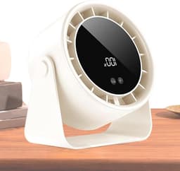 Ventilator Klein - Stille Tafelventilator - Persoonlijke Verkoeling - 100 Snelheden - 17.7cm Breed - Wit — thumbnail 1