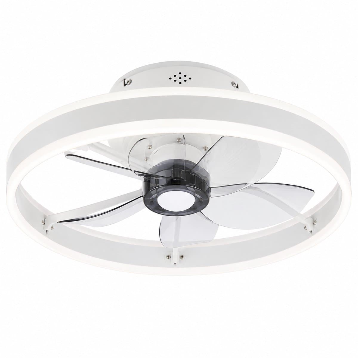 ITRONIQ Plafondventilator Met Verlichting - Dimbare LED Plafondlamp Met Ventilator - Afstandsbediening - 6 Snelheden - Wit — afbeelding 1