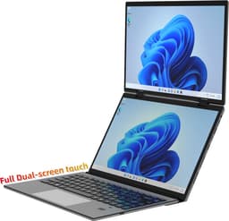14" + 14" Dual-Screen Yoga Laptop 360° Flipbaar, Intel N100, 32GB RAM, 1TB SSD, Dual Touch & Handschrift, 2.2K IPS 100% sRGB, Aluminium Behuizing, Windows 11 — thumbnail 4