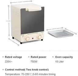Mini Oven Air Fryer aanrecht 15L met instelbare temperatuur en timer — thumbnail 2