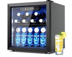 Celestul Mini Koelkast 36L - Drankenkoelkast voor 55 Blikjes - Vrijstaand - Ultralage Koeling - Voor Bier, Frisdrank & Sap - Zwart