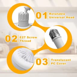 Plafondventilator met licht en afstandsbediening - E27 fitting - 3 snelheden, 3 kleuren dimbaar (3000K-6000K) - 1/2/4 uur timer - Moderne fan verlichting voor woonkamer, kinderkamer en kantoor — thumbnail 2
