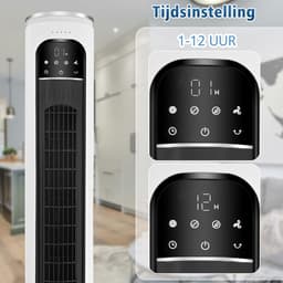 Torenventilator koelventilator Staande watergekoelde ventilator Airconditioner 31,5×31,5×94 cm Wit Met anti-klem rooster, touch- en afstandsbediening, 4 modi + 3 snelheidsstanden, timer 1-12 uur, geschikt voor slaapkamer, woonkamer en kantoor — thumbnail 5