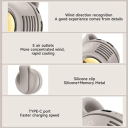 Mini Ventilator - Clip-On Ventilator - Oplaadbare USB Ventilator - Portable Clip Fan - Nekventilator - USB Oplaadbare Stille Bladeless Ventilatoren - Verstelbare - Geschikt Voor Buiten, Op Reis En Op Kantoor - groen — thumbnail 2