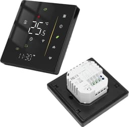 Slimme WiFi Thermostaat - Programmeerbaar Regelapparaat - Energie Besparen - 7-daagse Programmering - 95-240VAC - Zwart — thumbnail 3
