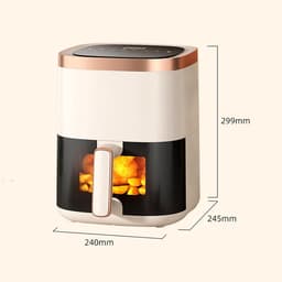 Luchtfriteuse Oven - Hetelucht Friteuse - Vetarm Koken - Visueel Venster - 6 Liter Capaciteit - Wit — thumbnail 4