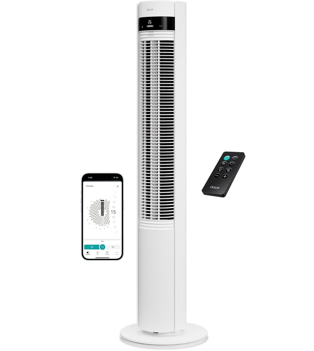 Duux Elevate Smart – Stille Torenventilator met Ionisator – 26 Snelheden & Slaapmodus - Wit — afbeelding 1