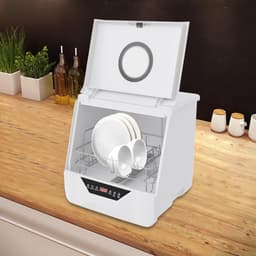 Mini Vaatwasser - Aanrecht Vaatwasser - Snel Servies Wassen - Vier Wasprogramma's - 6 Liter - Wit — thumbnail 3