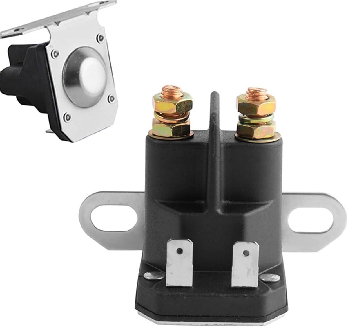 Startrelais Grasmaaier - Motoronderdeel - Motor Starten - Betrouwbare Besturing - 12V - Zilverkleurig — afbeelding 1