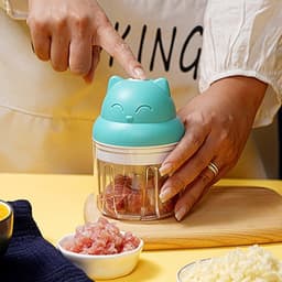 Mini Knoflook Chopper - Keukenmachine Hakker - Maaltijd Voorbereiding - Draadloos Opladen - 250ML Capaciteit - Groen — thumbnail 3