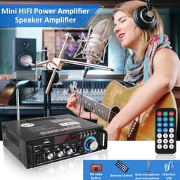 Audio Versterker - Stereo Versterker - Amplifier - Versterkers - USB - Zwart — thumbnail 4