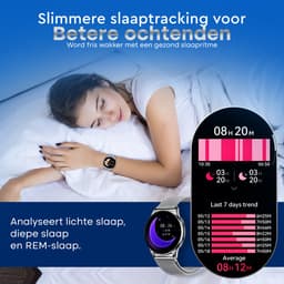 Evy24 Smartwatch Pro 42mm - Smartwatch Dames - Horloge met Belfunctie - Sporthorloge Dames - AMOLED - Bloeddrukmeter - Stappenteller - Android en iOS - Zilver — thumbnail 4