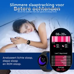 Evy24 Smartwatch Pro 42mm - Smartwatch Dames - Horloge met Belfunctie - Sporthorloge Dames - AMOLED - Bloeddrukmeter - Stappenteller - Android en iOS - Zwart — thumbnail 8