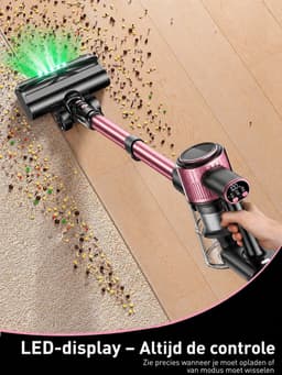 Krachtige Draadloze Stofzuiger 500W – 10-in-1 – Ideaal voor Huisdierenharen & Alle Vloertypes - Waterstofzuiger - Vloerreiniger - — thumbnail 3