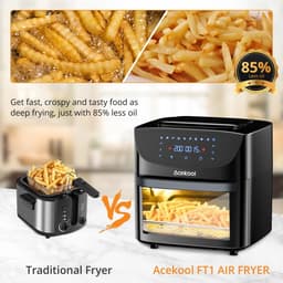 MakkelijkMooi Hetelucht Friteuse - Airfryer - 8-in-1 Oven - 1800W - Snelle Luchtcirculatie - Olievrije Mini Oven Met Accessoires — thumbnail 8