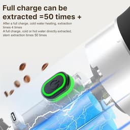 Witte draadloze koffiemachine voor in de auto, thuis en op reis, 3-in-1 elektrische koffiemachine, geschikt voor capsules of gemalen koffie, mini-koffiemachine (15 bar) voor koud brouwen en warm koffiezetten, kopje met een inhoud van 15 ml. — thumbnail 3