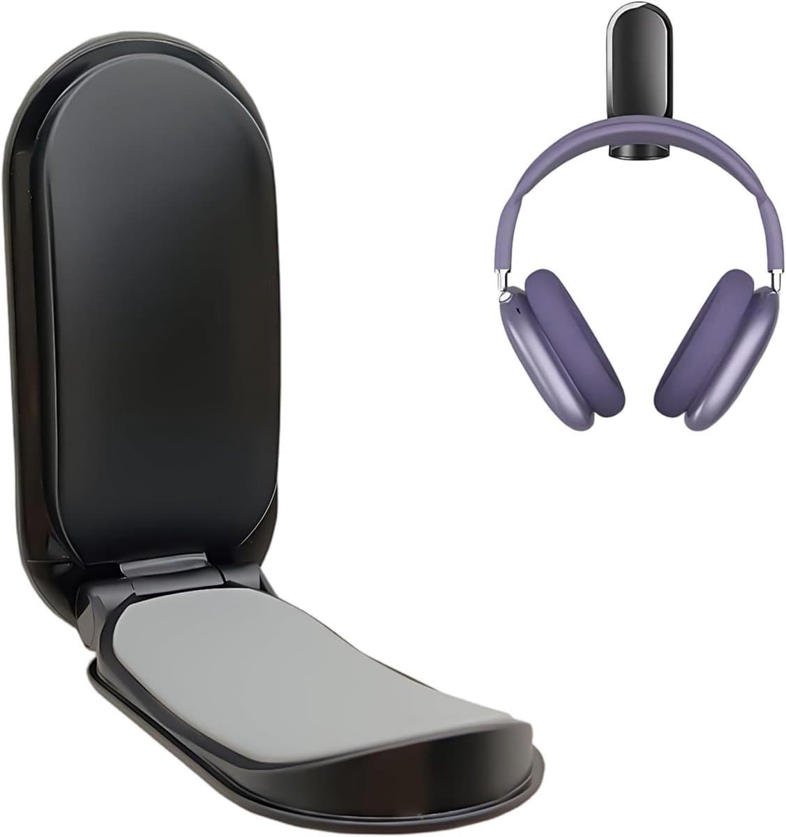 Opvouwbare Hoofdtelefoonhouder, Universele Headset Stand, Desk Hook met Sterke Tape en Siliconen Pad, Geschikt voor Alle Hoofdtelefoonformaten en Ideaal voor Thuis en Kantoor — afbeelding 1