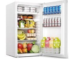 Celestul Minikoelkast 91 Liter - Mini Koelkast Stil 38dB - Compacte Koelkast met Thermostaat - Voor Slaapkamer - Kantoor & Studentenkamer - Wit