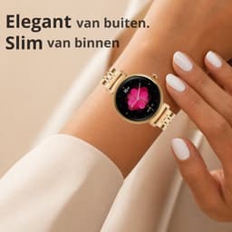 Kiraal Glimmer - Stijlvolle Smartwatch - Dames Smartwatch - Full-touch Scherm- Android & iOS - Zilver — thumbnail 4