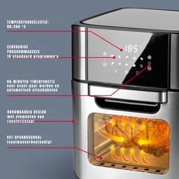 RUX® Heteluchtoven - Oven - Airfryer Oven - Roestvrij staal -Zilver - 36cm x 33cm x 38cm — thumbnail 3