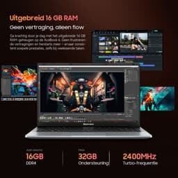 Blackview AceBook 6 - Laptop 15,6" Full HD, AMD Ryzen 5 3500U, 16 GB RAM, 256 GB SSD, Windows 11, UHD Graphics + DCM5 Draagbare Monitor 14" FHD, Extra Laptopscherm 13-17,3", Ultradun Opvouwbaar, 100W PD, USB-C, Plug & Play, Grijs — thumbnail 4