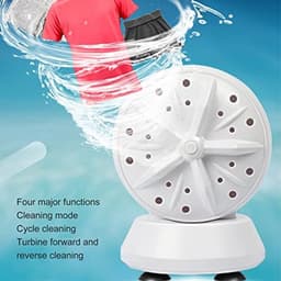 Draagbare Wasmachine, Mini-thuiswasmachine met Dubbele Turbine met 4 Instelbare Modi, Efficiënte Reiniging Wasmachine voor Emmer, Wastafel, Handwastafel — thumbnail 4