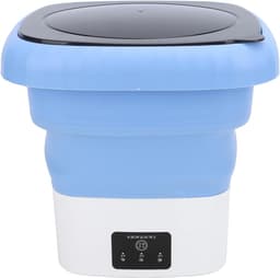 Draagbare wasmachine - Mini wasmachine met centrifuge - 6L - Ideaal voor camping en reizen - Blauw/Wit — thumbnail 1