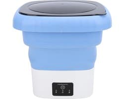 Draagbare wasmachine - Mini wasmachine met centrifuge - 6L - Ideaal voor camping en reizen - Blauw/Wit