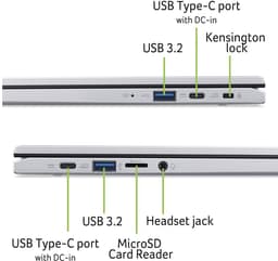 Acer Chromebook 314 CB314-4HT-C7DG - 14 inch – Touchscreen - 8GB - 128GB - Zilver — thumbnail 2