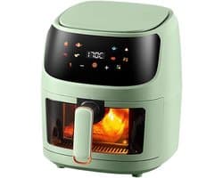 Slimme Airfryer met Kijkvenster - Heteluchtfriteuse voor 4-5 Personen - 8 Programma's - Touchscreen