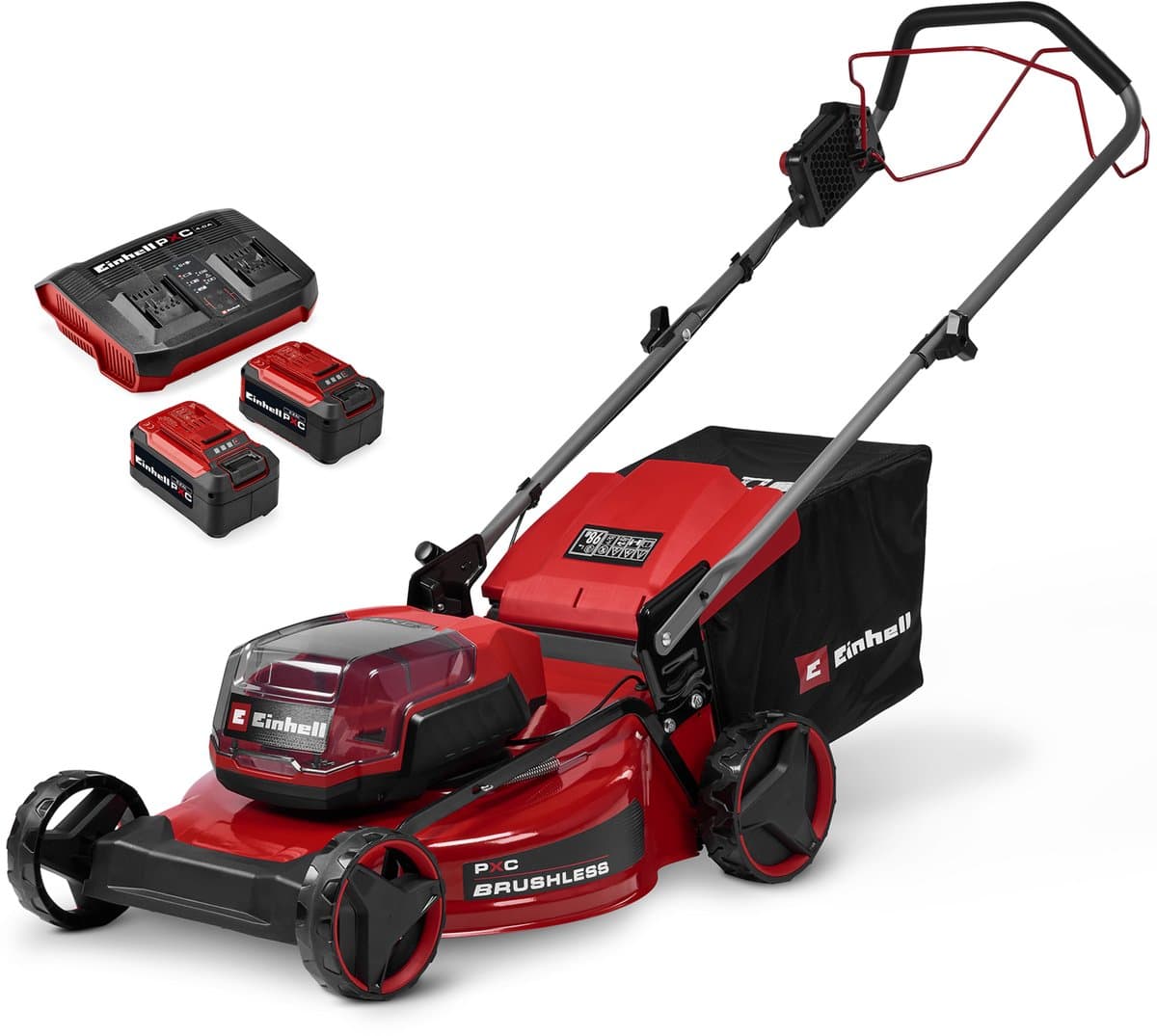 Einhell Accu Grasmaaier GC-CM 36/51 S Li BL Kit - Power X-Change - 36 V/Li-ion - Maaibreedte: 51 cm - Aanbevolen gazonoppervlakte: tot 750 m² - 50 L opvangzak - Maaihoogte: 25-80 mm - Incl. 2x 5.2 Ah accu en 1 DUO-lader — afbeelding 1
