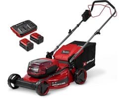 Einhell Accu Grasmaaier GC-CM 36/51 S Li BL Kit - Power X-Change - 36 V/Li-ion - Maaibreedte: 51 cm - Aanbevolen gazonoppervlakte: tot 750 m² - 50 L opvangzak - Maaihoogte: 25-80 mm - Incl. 2x 5.2 Ah accu en 1 DUO-lader