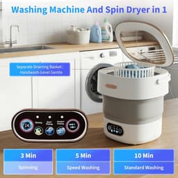Mini Wasmachine met Centrifuge - Voor Kleine Wasgoed - Meerdere Programma's - wasoplossing — thumbnail 4