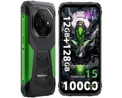 Blackview FORT 1 Robuuste Smartphone - 12 GB RAM - 128 GB ROM - 6,56 inch HD+ IPS - 10000 mAh - Dual SIM 4G - IP68 & IP69K Robuuste telefoon - Android 15 - GPS NFC - Groen