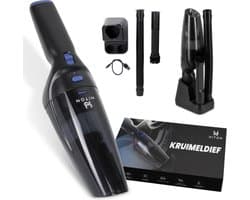 Hiton Kruimeldief snoerloos - Handstofzuiger - Auto stofzuiger - Kruimelzuiger - Oplaadstation - Zwart - 3 opzetstukken