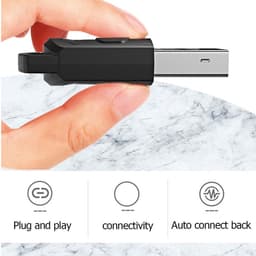 USB 5.0 Bluetooth Adapter - Zender & Ontvanger voor o.a. PS4, PS5, Switch, PC - met 3.5MM jack AUX aansluiting - Draadloze Audio via USB - Zwart — thumbnail 2
