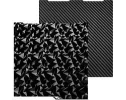 3D Printer Printplaat - Verenstaal Plaat - 3D Printen - Dubbelzijdig Getextureerd - 256 x 268 mm - Zwart