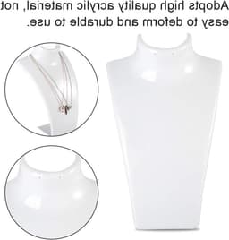 Witte Mannequin Bust voor Sieraden, Houder voor Kettingen en Oorbellen, Perfecte Sieradenstandaard voor Presentatie en Opslag — thumbnail 5