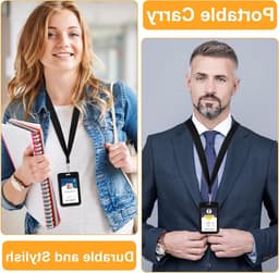 ID Kaart Houder met Neopreen Halsband, Retractable ID Badge Houder met Lanyard voor Vrouwen, Leraren, Verpleegkundigen en Studenten — thumbnail 4