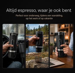 ChargeLuxe - Draagbare Elektrische Espressomachine - Voor Onderweg, Reizen en Camping - Portable Espresso Machine - Capsules & Gemalen Koffie - 12 Volt — thumbnail 4