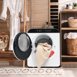 Re-purelife® wasdroger compact met 6 programma's - droogtrommel van ABS met UV- en hoge temperatuursterilisatie - wanddroger met timer en kinderslot - modern wit 49,5 × 42 × 59,5 cm — thumbnail 6