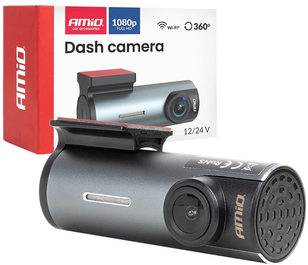 AMiO Dashcam 1K WLAN – Full HD 1080P Auto Camera WiFi – 128GB Ondersteuning – Nachtmodus Loop Recording USB C Dash Camera — afbeelding 1