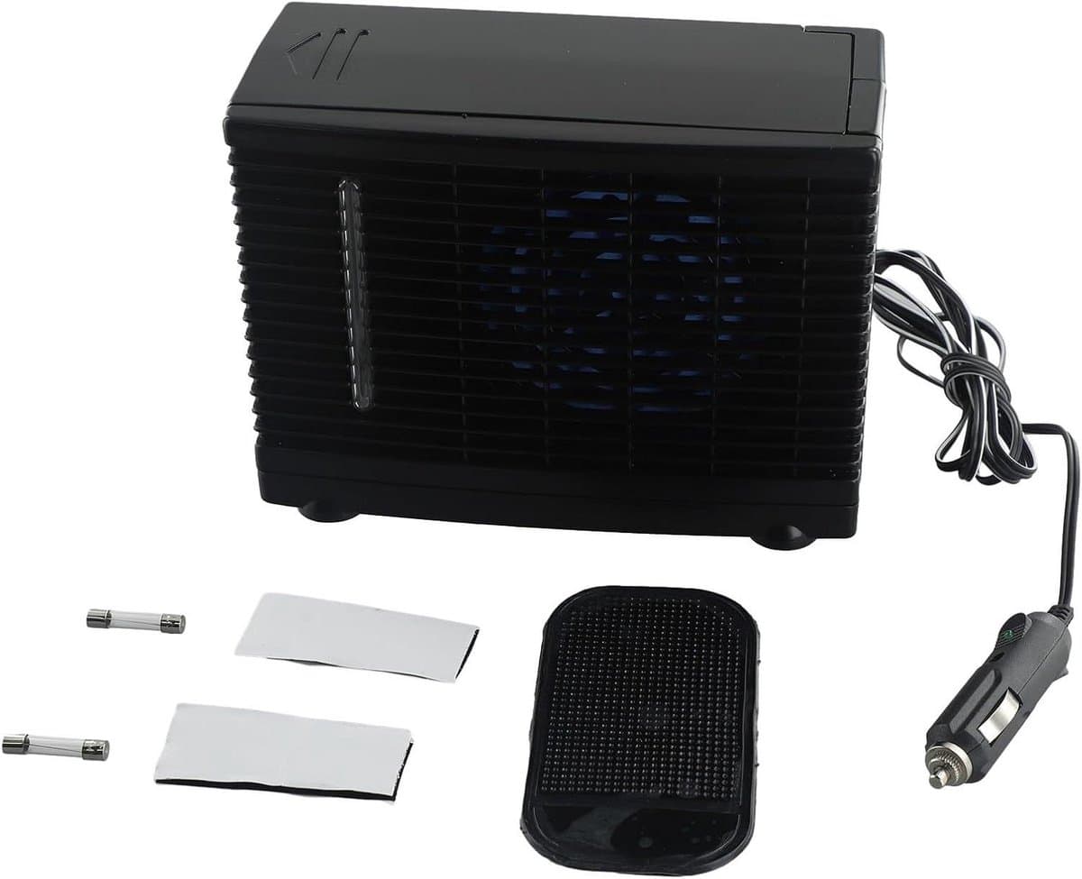 Draagbare Airco Ventilator - Mini Koeler Luchtkoeler - Persoonlijke Koeling - Waterkoeling Technologie - 200x110x150mm - Zwart — afbeelding 1