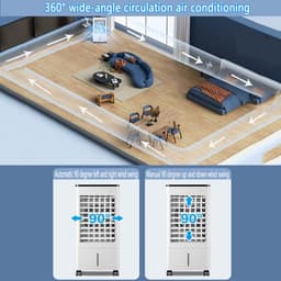 Verdampingsluchtkoeler - Draagbare airco - Ruimte koelen - Grote watertank - 9L tank - Wit — thumbnail 2