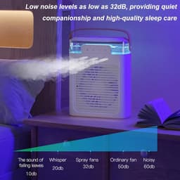 Persoonlijke Airco - Verdampingskoeler Ventilator - Persoonlijke Koeling - 3 Snelheden Mist - 400 ml Tank - Wit — thumbnail 2